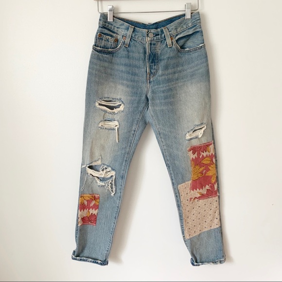Levi’s 501 denim patch worked denim - Picture 1 of 5